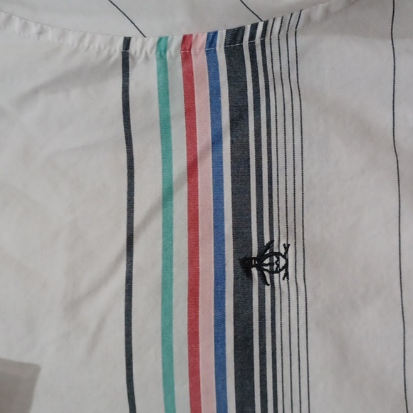 Penguin men's Lg white striped button down shirt - Picture 4 of 10